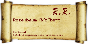 Rozenbaum Róbert névjegykártya